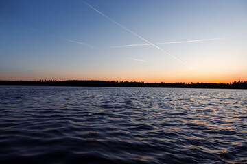 beautiful view of a sea in Sweden at sunset and night, schöne Aussicht auf ein Meer in Schweden...