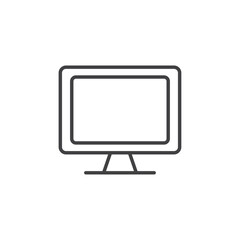 Modern Computer and Television Screen Icons. PC Monitor and LED Display Symbols