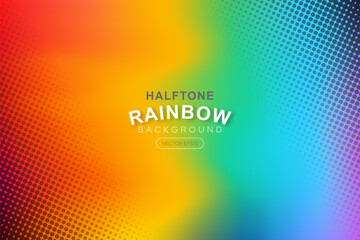 Vibrant gradient rainbow pride month background halftone dot style, vector design for LGBTQ+ celebration