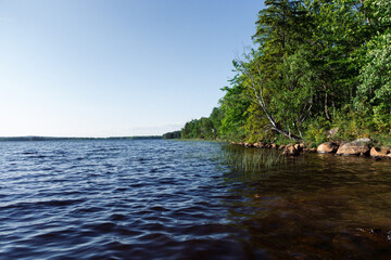 sch&ouml;ne Aussicht auf ein Meer in Schweden zum Angeln mit Bot