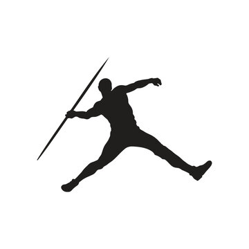 recommend clip art: Javelin throw man athlete in athletics black silhouette.