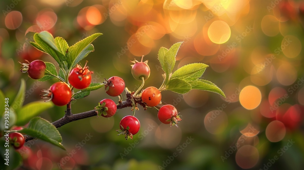 Sticker branch tree red berries