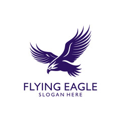 Flying eagle, bird logo vector illustration
