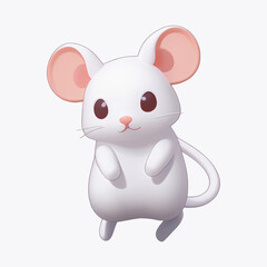 White Mouse Cartoon Illustration