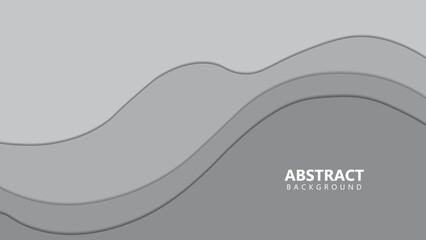 Grey wavy abstract background with smooth wavy lines and a minimalist waves design for business background, presentation or banner.