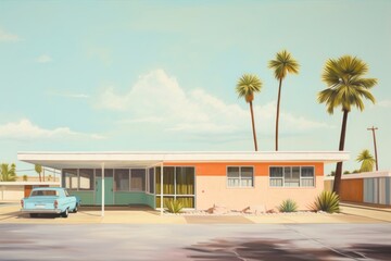 Motel architecture building painting