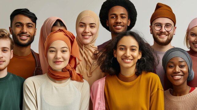 Illustrate the beauty of multiculturalism and inclusivity with images depicting a diverse group of people from different ethnicities and backgrounds, celebrating unity and diversity.