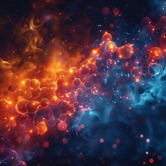 Atoms and molecules in space - obrazy, fototapety, plakaty