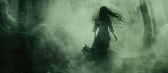 Mysterious Ghost Banshee in the Dead of Night - obrazy, fototapety, plakaty