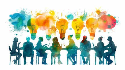 Professionals brainstorming ideas, strategizing, and problem-solving in a meeting, representing the challenges and opportunities of entrepreneurship and business.