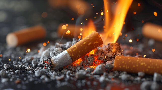 Someone engaging in unhealthy behaviors such as smoking, overeating, or neglecting exercise, highlighting the risks to physical health and well-being.