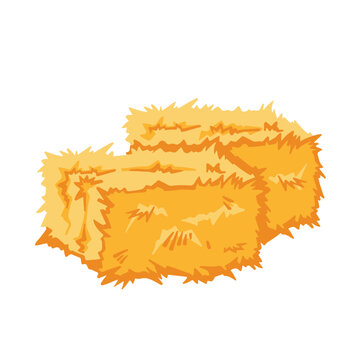 recommend clip art: Compressed bales with hay color symbol. vector