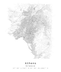 Athens,Greece, Urban detail Streets Roads Map  ,vector element template image