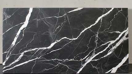 Charcoal gray marble with delicate white veins, capturing modern sophistication. - obrazy, fototapety, plakaty
