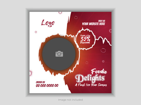 Food advertising on social media and template for Instagram, Facebook or any social media post