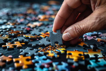 Conceptual Image of Scattered Puzzle Pieces on a Desk, Work Overload
