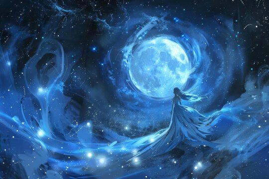 ethereal moonlight sprites radiating soft glow and granting wishes enchanting fantasy digital illustration