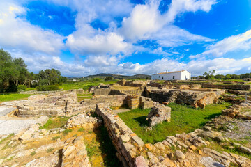 Fototapeta na wymiar Roman ruins of Milreu, Algarve, Portugal, February 2024