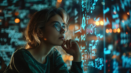 A person pondering a complex problem, surrounded by equations, diagrams, and notes, symbolizing the intellectual challenge of finding solutions.