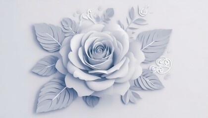 Flower, rose, white flower,Generative AI