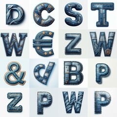 Denim lettering. AI generated illustration