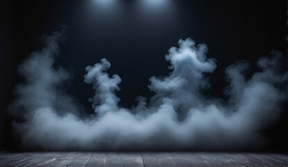 stage with smoke and volumetric light