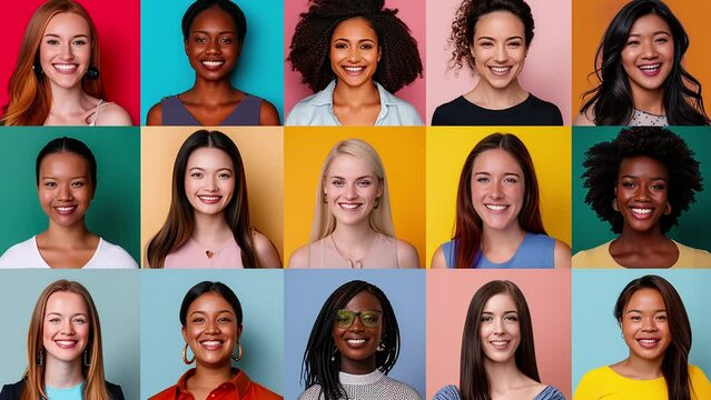 Portrait of many diverse women