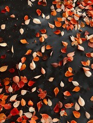 Background of fall leaves in warm tones with text area.