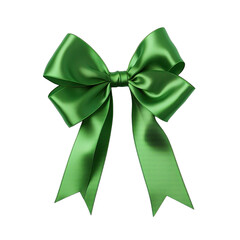 A green ribbon isolated on a white background