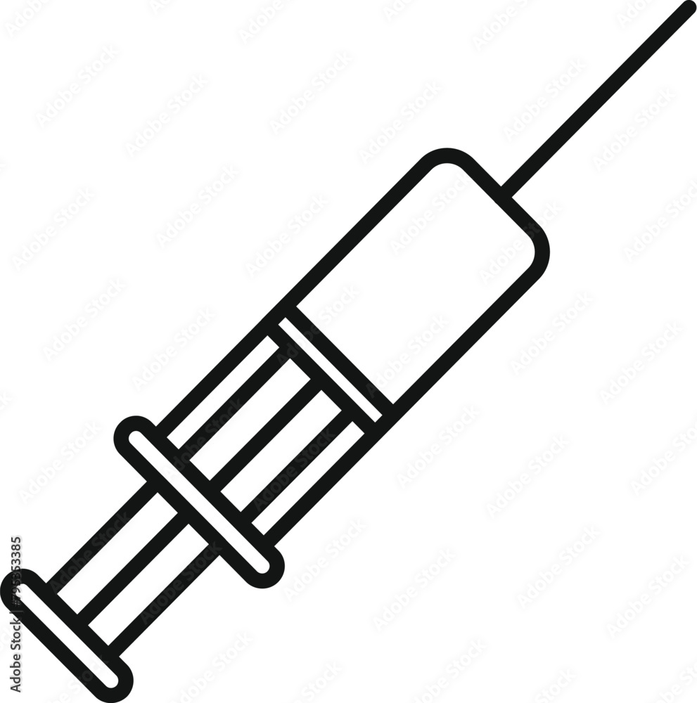 Poster medical antiviral injection syringe icon outline vector. dose inject. care science