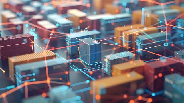 Dynamic Diagram of Supply Chain Management System with Interconnected Nodes