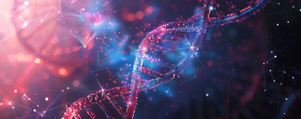 Illustration of DNA Futuristic digital Abstract background for Science and technology.