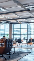 Modern workspace with collaborative teams, illustrating efficiency and effectiveness in streamlined processes.