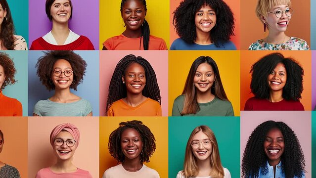 Portrait of many diverse women