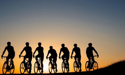 World Bicycle Day background | World Cycling Day | Eco friendly environment concept | Silhouette of the cycling background