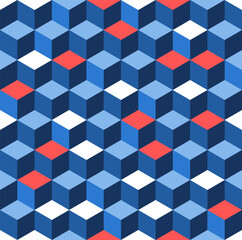 Seamless vector cube pattern - modern 3D cuboid texture