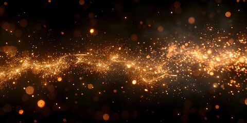 Obraz premium Vibrant Golden Fireworks Bursting in Midnight Sky Creating Captivating Canopy of Luminous Sparks and Glittering Lights