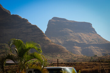 Salher fort Mountain cliff located in Maharashtra. Sahyadri mountain range
