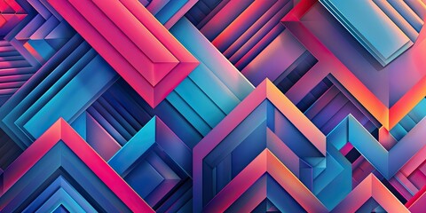 a super realistic stock image featuring an abstract geometric pattern that plays with optical illusions, using contrasting colors and shapes to challenge perception and captivate the viewer