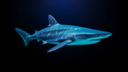 Blue shark in the dark