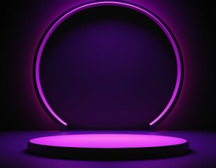 Round pallet purple neon lights pink neon lights