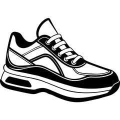       Sport shoe vector illustration silhouette design.
