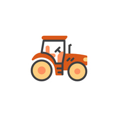 Farm tractor flat icon