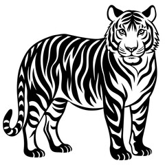 Fototapeta premium Tiger logo icon vector illustration. 