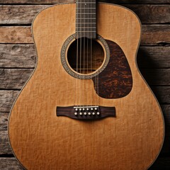 Fototapeta premium A rustic acoustic guitar. generative ai