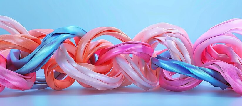 Vibrant D Render of Assorted Hair Ties A Kaleidoscope of Color and Style