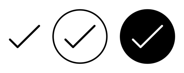 Check Icon Set. Collection of Checkmarks for Acceptance, Verification, or Completion.