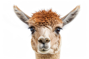 An attentive alpaca with a curious gaze