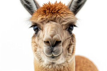 An attentive alpaca with a curious gaze