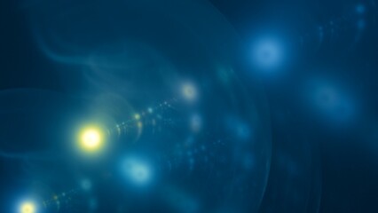 blaue transparente Blasen mit hellem Lichtpunkt, futuristisch, außerirdisch, Hintergrund, modern
